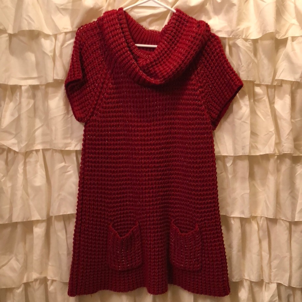 Chunky short sleeve tunic sweater